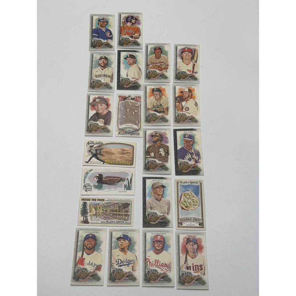 2022 Topps Allen & Ginter Baseball Card Lot 20ct Sandberg Robinson‎ Schwarber SP